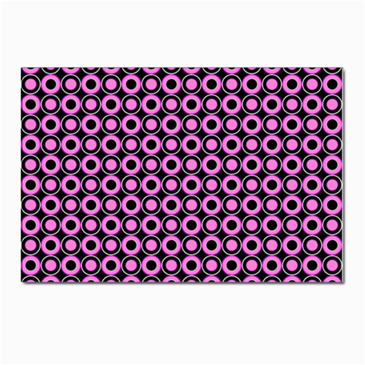 Pink Donuts Pink Filling On Black Postcard 4 x 6  (Pkg of 10)