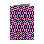 Pink Donuts Pink Filling On Black Mini Greeting Cards (Pkg of 8) Right