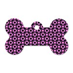 Pink Donuts Pink Filling On Black Dog Tag Bone (Two Sides) Back