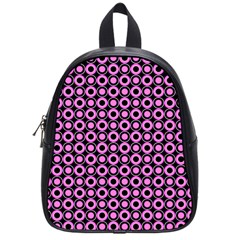 Pink Donuts Pink Filling On Black School Bag (small) by Mazipoodles