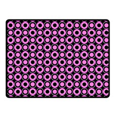 Pink Donuts Pink Filling On Black One Side Fleece Blanket (small) by Mazipoodles