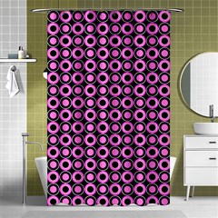 Pink Donuts Pink Filling On Black Shower Curtain 48  X 72  (small)  by Mazipoodles