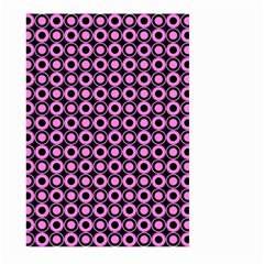 Pink Donuts Pink Filling On Black Large Garden Flag (two Sides)