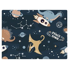 Space Theme Art Pattern Design Wallpaper Premium Plush Fleece Blanket (extra Small) by Ravend