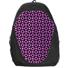 Pink Donuts Pink Filling On Black Backpack Bag by Mazipoodles