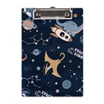 Space Theme Art Pattern Design Wallpaper A5 Acrylic Clipboard Front