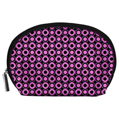 Pink Donuts Pink Filling On Black Accessory Pouch (large)