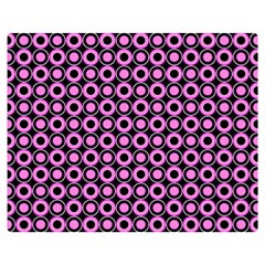 Pink Donuts Pink Filling On Black Premium Plush Fleece Blanket (medium) by Mazipoodles