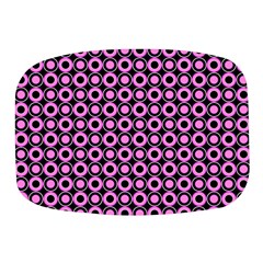 Pink Donuts Pink Filling On Black Mini Square Pill Box by Mazipoodles