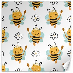 Art Bee Pattern Design Wallpaper Background Canvas 16  X 16  by Ravend