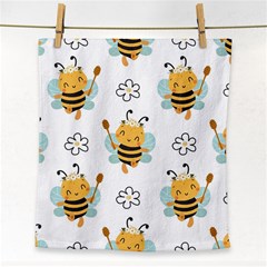 Art Bee Pattern Design Wallpaper Background Face Towel by Ravend