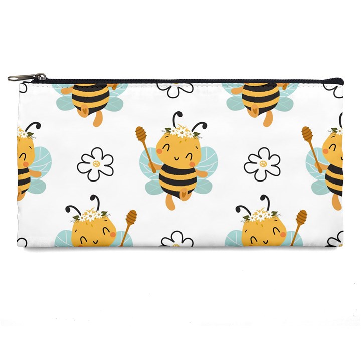 Art Bee Pattern Design Wallpaper Background Pencil Case