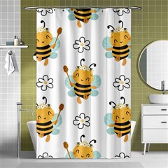 Art Bee Pattern Design Wallpaper Background Shower Curtain 48  X 72  (small)  by Ravend