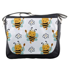 Art Bee Pattern Design Wallpaper Background Messenger Bag by Ravend