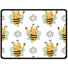 Art Bee Pattern Design Wallpaper Background Fleece Blanket (large) by Ravend