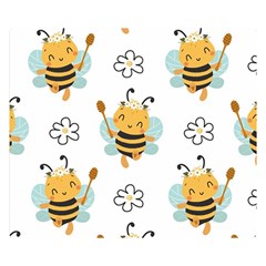 Art Bee Pattern Design Wallpaper Background Premium Plush Fleece Blanket (small) by Ravend