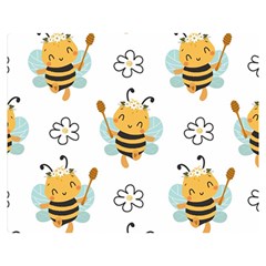 Art Bee Pattern Design Wallpaper Background Premium Plush Fleece Blanket (medium) by Ravend