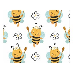 Art Bee Pattern Design Wallpaper Background Premium Plush Fleece Blanket (large) by Ravend