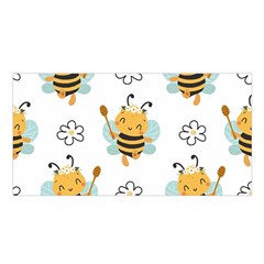 Art Bee Pattern Design Wallpaper Background Satin Shawl 45  X 80  by Ravend