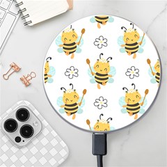 Art Bee Pattern Design Wallpaper Background Wireless Fast Charger(white) by Ravend