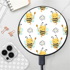 Art Bee Pattern Design Wallpaper Background Wireless Fast Charger(black) by Ravend