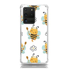 Art Bee Pattern Design Wallpaper Background Samsung Galaxy S20 Ultra 6 9 Inch Tpu Uv Case by Ravend