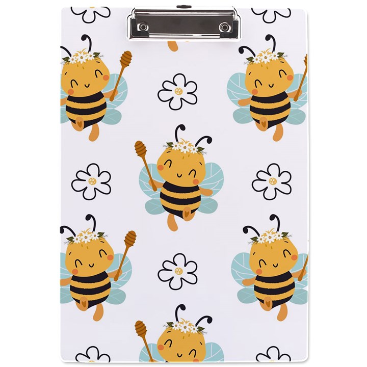 Art Bee Pattern Design Wallpaper Background A4 Acrylic Clipboard