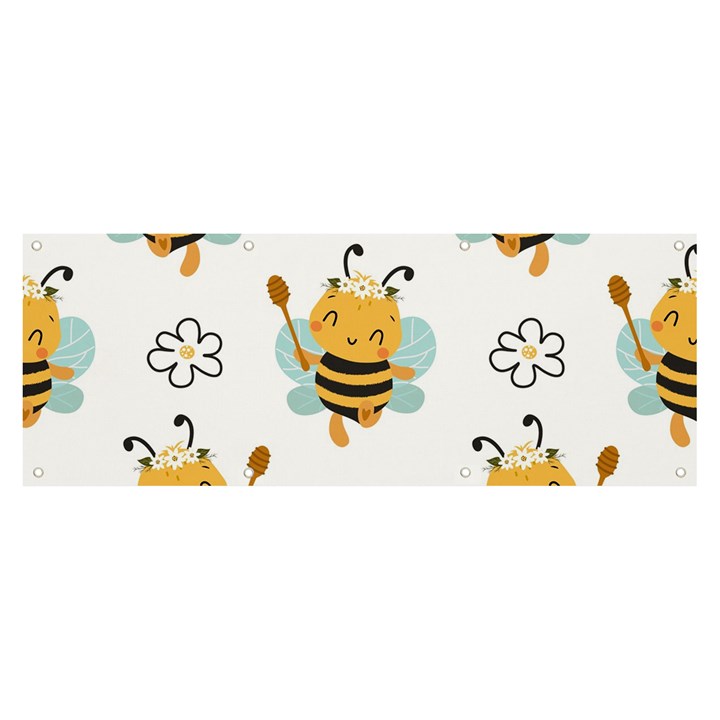 Art Bee Pattern Design Wallpaper Background Banner and Sign 8  x 3 