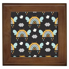 Art Pattern Design Floral Wallpaper Background Framed Tile by Ravend