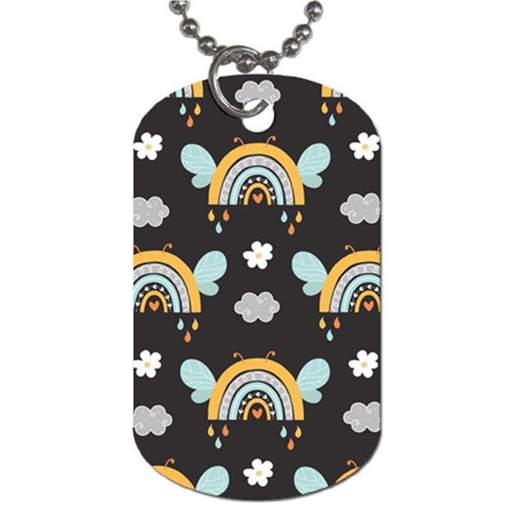 Art Pattern Design Floral Wallpaper Background Dog Tag (Two Sides)