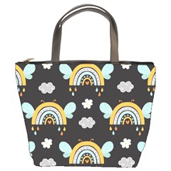 Art Pattern Design Floral Wallpaper Background Bucket Bag by Ravend