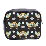 Art Pattern Design Floral Wallpaper Background Mini Toiletries Bag (Two Sides) Back