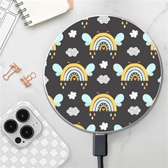 Art Pattern Design Floral Wallpaper Background Wireless Fast Charger(white) by Ravend