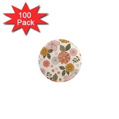 Flower Petals Plants Floral Print Pattern Design 1  Mini Magnets (100 Pack)  by Ravend