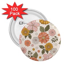 Flower Petals Plants Floral Print Pattern Design 2 25  Buttons (100 Pack)  by Ravend