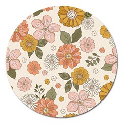 Flower Petals Plants Floral Print Pattern Design Magnet 5  (round) by Ravend