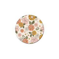 Flower Petals Plants Floral Print Pattern Design Golf Ball Marker by Ravend