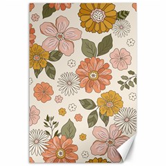 Flower Petals Plants Floral Print Pattern Design Canvas 24  X 36  by Ravend