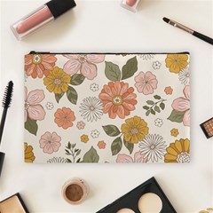 Flower Petals Plants Floral Print Pattern Design Cosmetic Bag (large) by Ravend