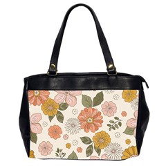 Flower Petals Plants Floral Print Pattern Design Oversize Office Handbag (2 Sides)