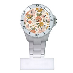 Flower Petals Plants Floral Print Pattern Design Plastic Nurses Watch by Ravend