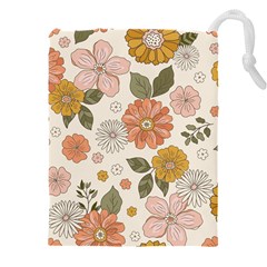 Flower Petals Plants Floral Print Pattern Design Drawstring Pouch (4xl) by Ravend