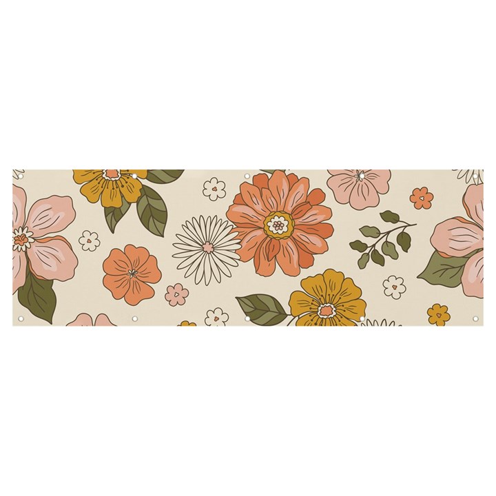 Flower Petals Plants Floral Print Pattern Design Banner and Sign 12  x 4 