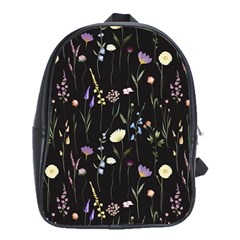 Flowers Floral Pattern Floral Print Background School Bag (xl) by Ravend