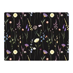 Flowers Floral Pattern Floral Print Background Premium Plush Fleece Blanket (mini) by Ravend