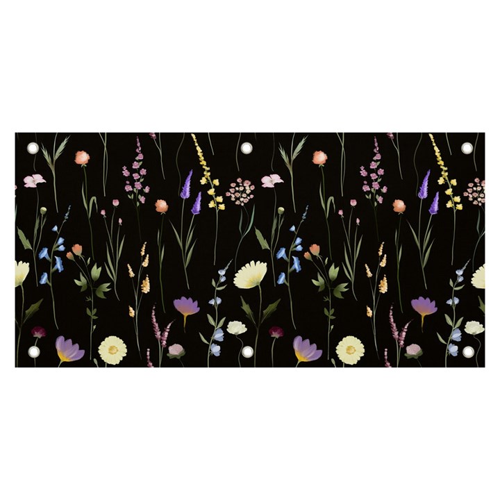 Flowers Floral Pattern Floral Print Background Banner and Sign 6  x 3 