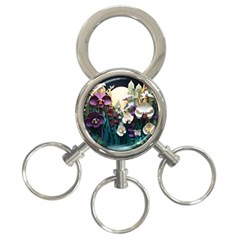 Ai Generated Flower Orchids Bloom Flora Nature 3-ring Key Chain by Ravend