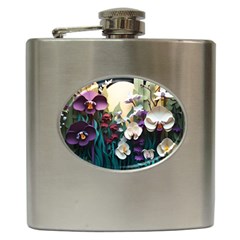 Ai Generated Flower Orchids Bloom Flora Nature Hip Flask (6 Oz) by Ravend