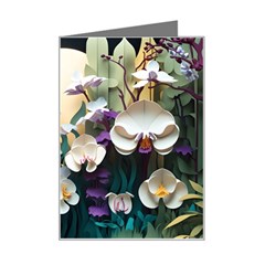 Ai Generated Flower Orchids Bloom Flora Nature Mini Greeting Card by Ravend