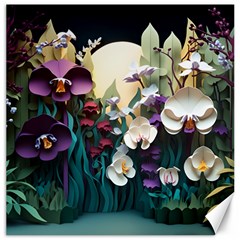 Ai Generated Flower Orchids Bloom Flora Nature Canvas 12  X 12  by Ravend